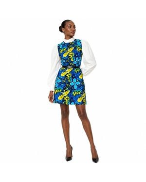 Chuks Collins Ajah Collection – Printed A-Line Dress - Blue