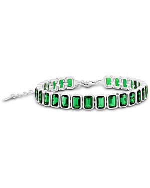 SHYMI Bezel-Set Color Emerald Tennis Bracelet - Green