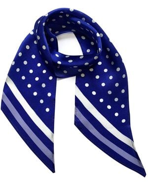 INGMARSON Polka Dot Silk Neck Scarf Electric - Blue