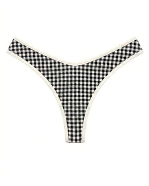 Montce Micro Gingham Lulu Bikini Bottom - Black