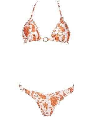 Forever Young the label Neutrals Cream Paisley Bikini Set - Orange