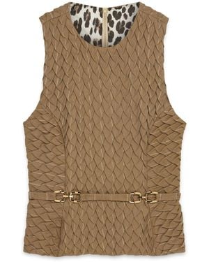 Amanda Thompson Couture Marlo Waistcoat Sand Pinstripe - Natural