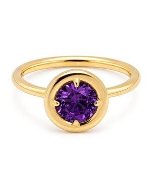 Belinda Jewelz Amethyst Round Solitaire Chunky Ring - Multicolour
