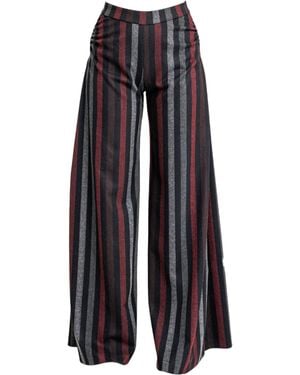 ARTISTA Step Striped Palazzo Trousers - Blue