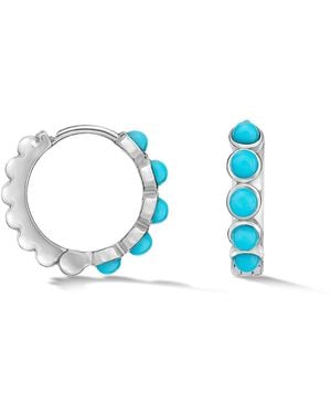 Dower & Hall Sterling Medium Huggie Hoops - Blue