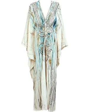 Saniya Khan Aqua Forest Caftan - Blue