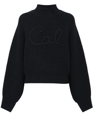 CALLAITE Stella Waffle Pullover - Black
