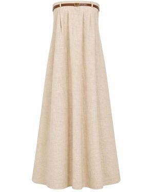 Curated Row Neutrals June Strapless Cotton Maxi Dress - Natural