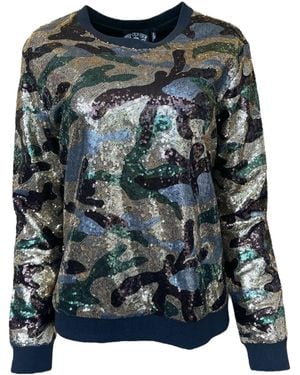 Any Old Iron Camo Sequin Sweatshirt - Green