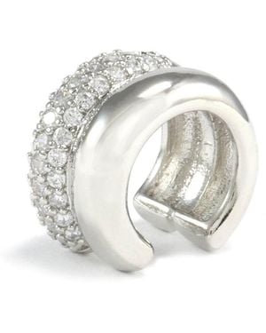 Hye Jane Jewelry Duet Pavé Double Band Ear Cuff - White
