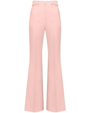 Tia Dorraine Flared Trousers With Adjustable Waist - Pink