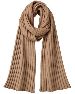 Seren London Ribbed Wool Scarf - Brown