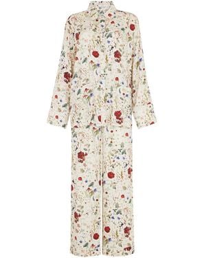 Lily and Lionel Evie Pressed Floral Pyjama Set - White