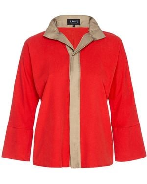 LAHIVE Neutrals Jewell Brushed Silk Blouse - Red