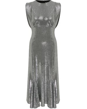 NAZLI CEREN Lycee Sequin Midi Dress - Gray