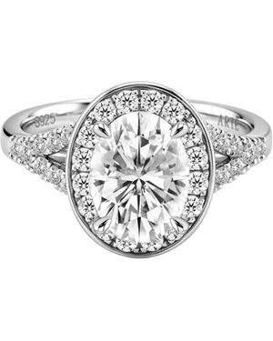 Arte Madrid Simple Oval Cathedral Pavé Ring - White