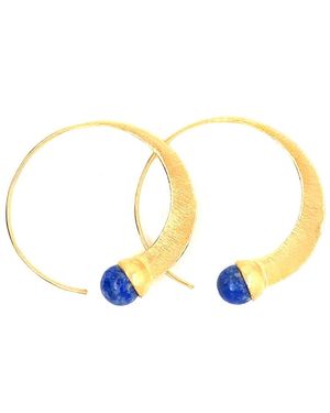 GEM BAZAAR Lapis Loop Earrings - Metallic