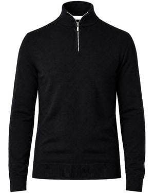Seren London Half Zip Wool Jumper - Black