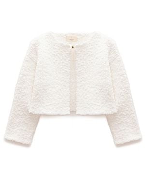 Peraluna Kayla Crop Knit Cardigan - White