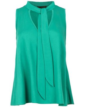 Conquista Tie Detail Sleeveless Top - Green