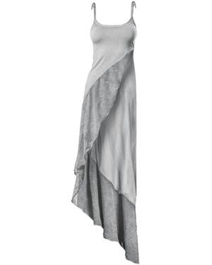 Zhenabia Aria Blouse Asymmetrical Cut Boho Summer Top - Gray