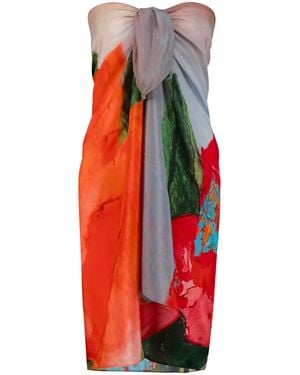DHARA SHETH DUBAI Coral Mirage Tube-Style Sarong - Red