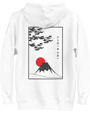 Anchor and Crew Mount Fuji Landmark Cotton Blend Hoodie - White