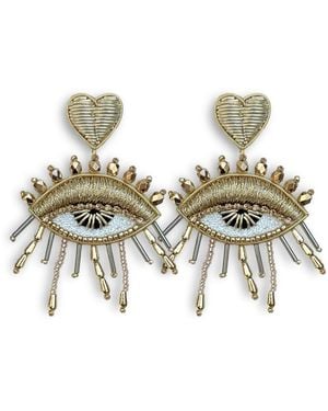 VETKA Dangle Eye Earrings Golden Whisper - Metallic