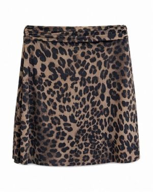 Alia Studio Aura Mini Skirt-Leopard-Print - Black