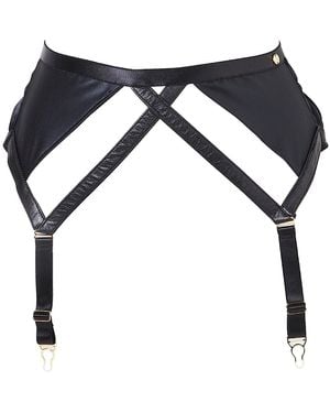 Something Wicked Jade Suspender Garter Belt - Black