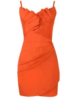 ALINA CERNĂTESCU Fiore Taffeta Mini Cocktail Dress - Orange