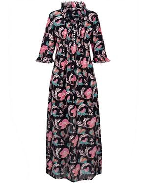 At Last Cotton Annabel Maxi Dress - Blue