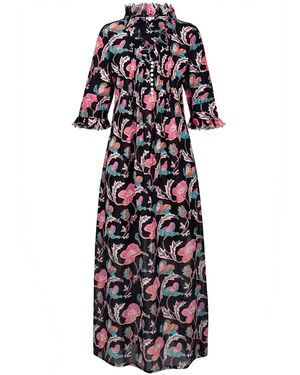 At Last Cotton Annabel Maxi Dress - Blue