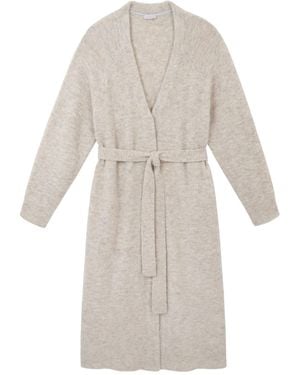 Mamu Dream Neutrals Oatmeal Alpaca Blend Longline Coatigan - White
