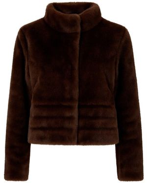 Tantra Spain Sl Synthetic Fur Jacket With Clip Fastening And Side Pockets - Black