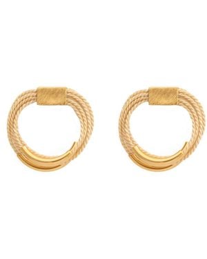 Purplee Store Handcrafted Buriti Minimalist Double-Layer Earrings With - Metallic