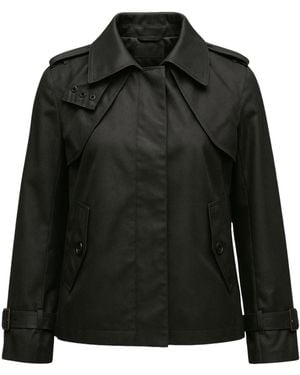 BEIRA Amelia Cropped Waterproof & Windproof Trench Jacket With Detachable Hood - Black