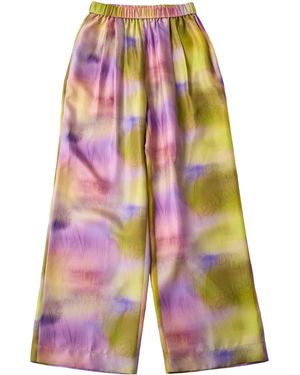 Lost Pattern Brooklyn Silk Wide Leg Trousers - Multicolour