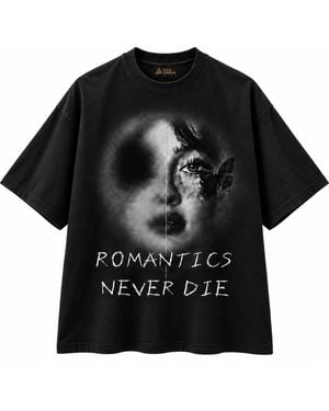 Chic Urban Romantics Never Die Oversized T-Shirt - Black