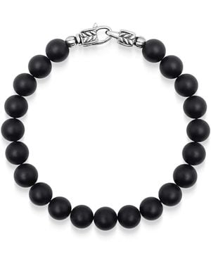 Nialaya Onyx Healing Bracelet With Lock - Black