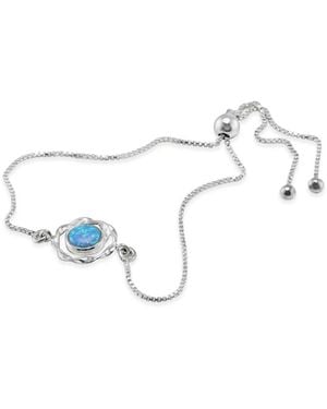 Isla Silver Dainty Opal Chain Bracelet - Metallic