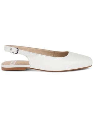 Rag & Co Sozani Real Soft Leather Slingback Flats - White