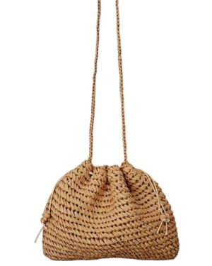 Springmoonatelier Neutrals Handmade Cream Raffia Shoulder And Crossbody Bag – Chic And Elegant - Natural