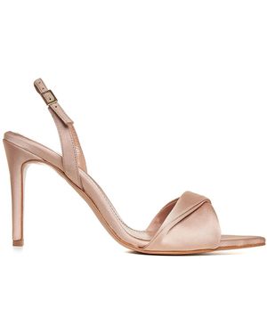 Ginissima Neutrals Chloe-Nude Satin Sandals - Pink