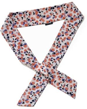 Maraethra Warm Hearted Silk Tie Scarf - Pink