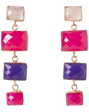 YAA YAA LONDON Tropical Jewel Rose Gold Vermeil Statement Earrings - Multicolour