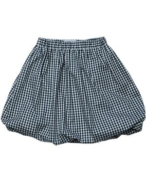 2KStyle Zoe Checked Cotton-Blend Balloon Mini Skirt - Blue