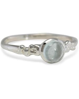 Isla Silver Sterling Aquamarine Ring - White