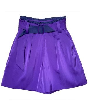 Arto. Be Bright Ruffles Trims Shorts - Purple
