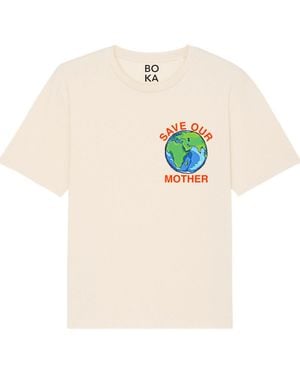 Boutique Kaotique Save Our Mother Organic Cotton T-Shirt - White